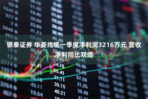 银泰证券 华菱线缆一季度净利润3216万元 营收净利同比双增